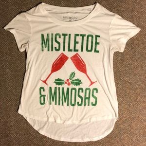 ‘Mistletoe & mimosas’ t-shirt size S